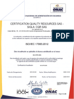 Certificación madera CQR SAS