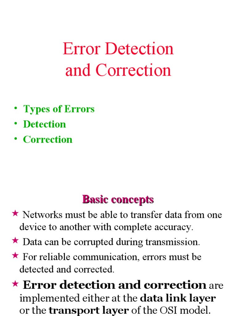 error dection and corection | Error Detection And Correction | Error