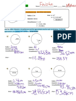 Circle Review Worksheet: Area: A = πr Radius: 5.3 m Diameter: 10.6 m Circumference: 𝐶 = 𝜋𝑑