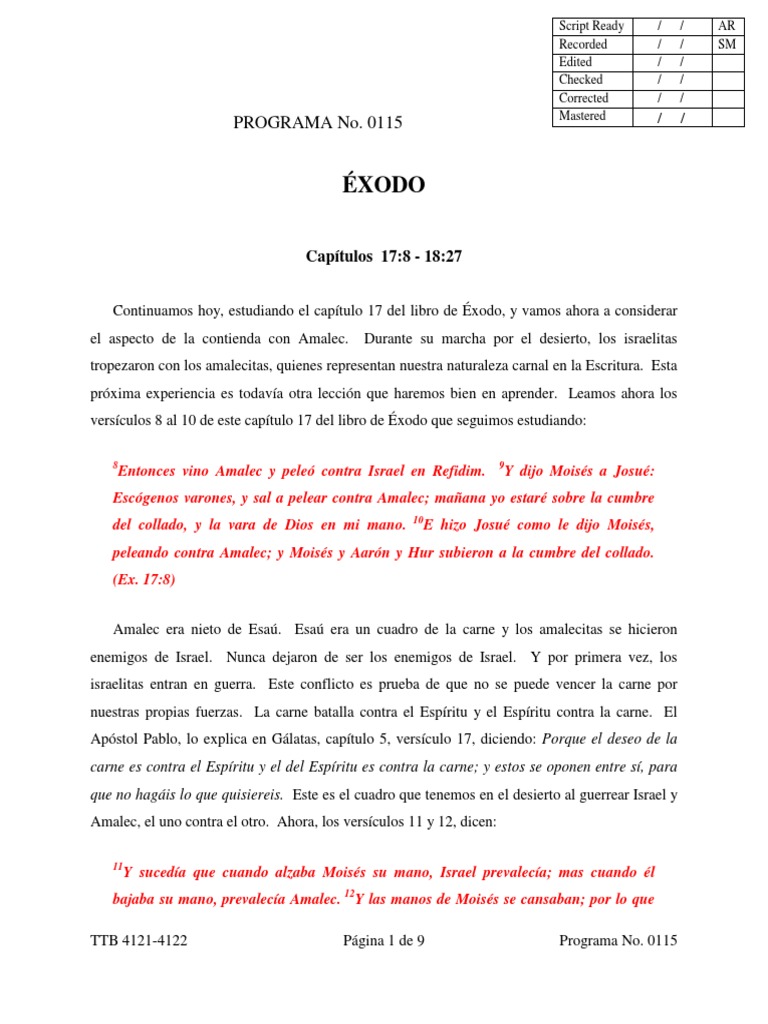 explicación de éxodo 17 8