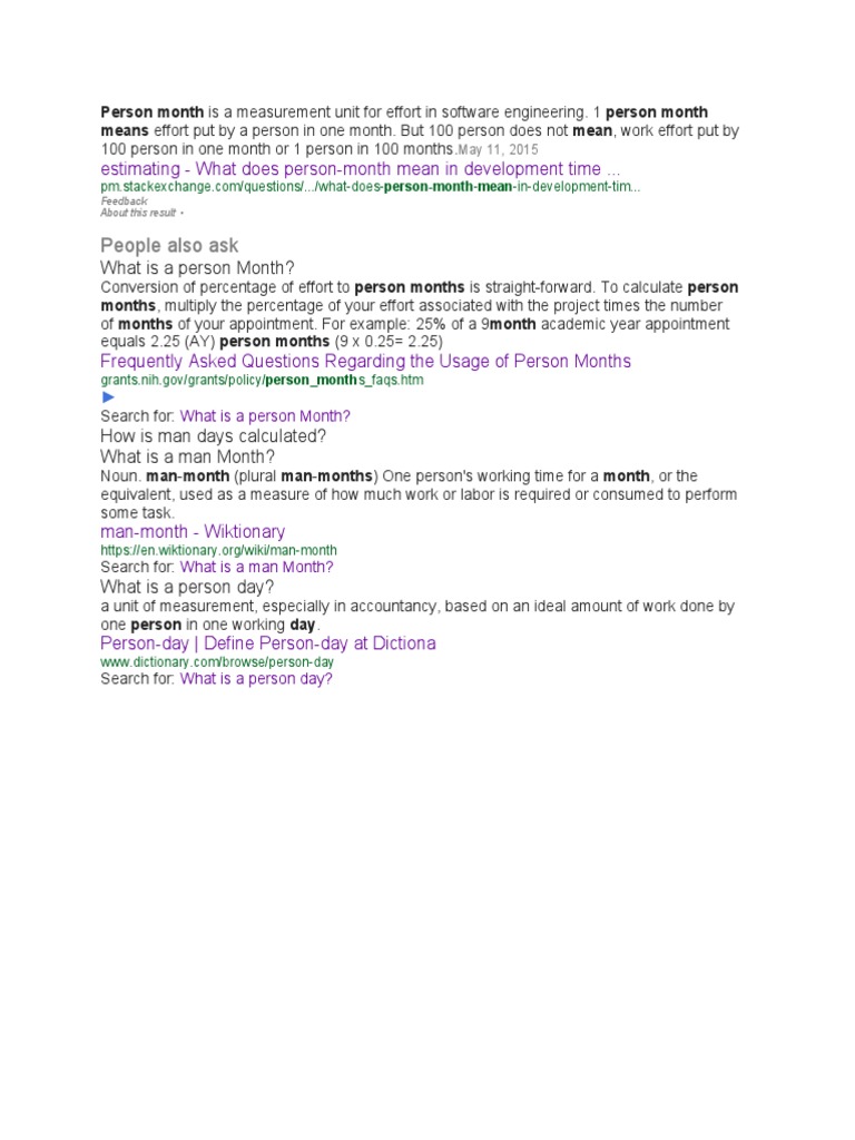 People Also Ask: Estimating - What Does Person-Month Mean in ...