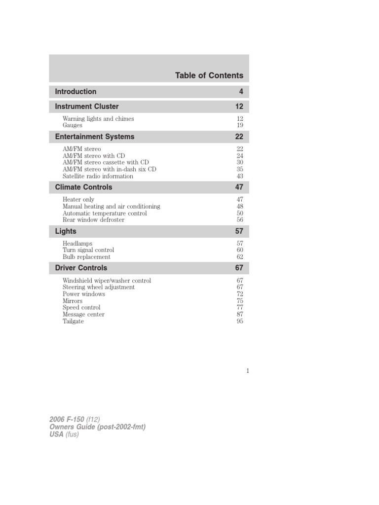 2006 F150 Owners Manual PDF