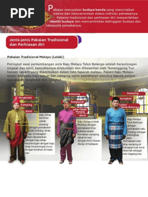 Jenis Jenis Pakaian Tradisional Dan Perhiasan Diri Pdf