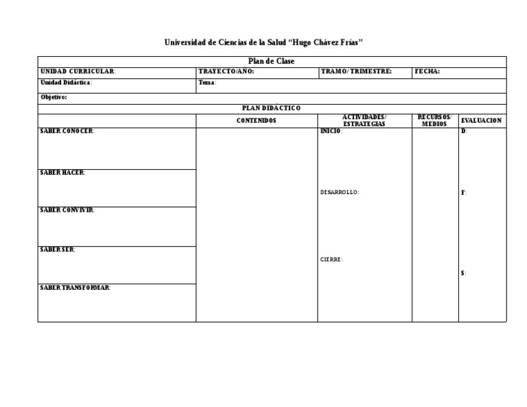 Plan de Clase. PNF-EIC | PDF | Crecimiento personal y profesional