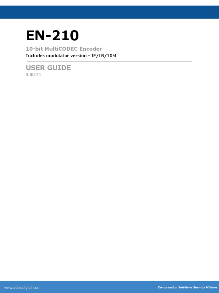 User Guide: 10-Bit Multicodec Encoder | PDF | Computers