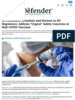 12 Prominent Scientists and Doctors To EU Regulators - Address Urgent' Safety Concerns or Halt COVID Vaccines - Children's Health Defense