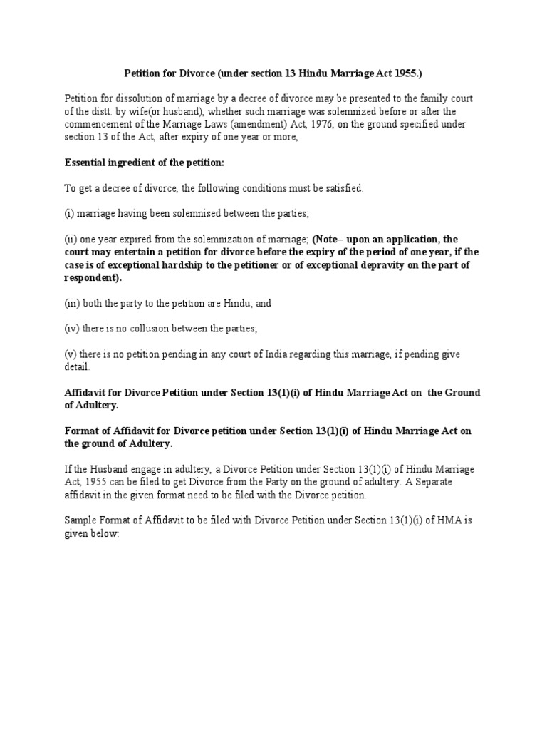 Petition For Divorce | PDF | Social Conventions | Divorce
