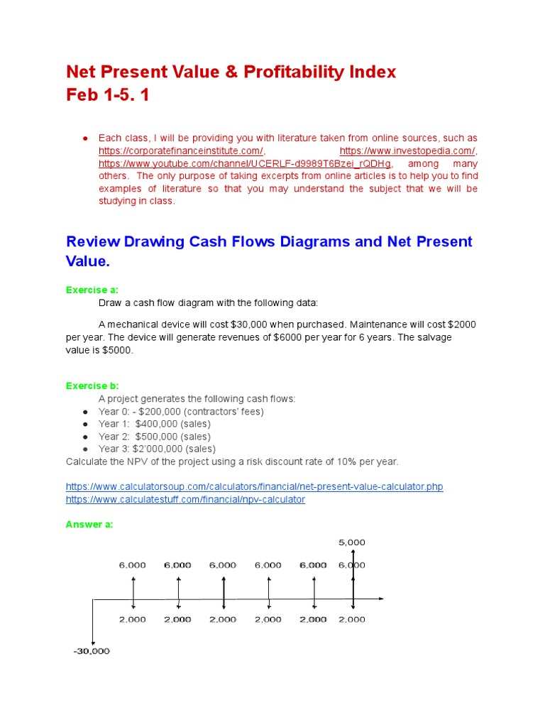 NPV and Profitability Index Analysis | PDF | Net Present Value ...