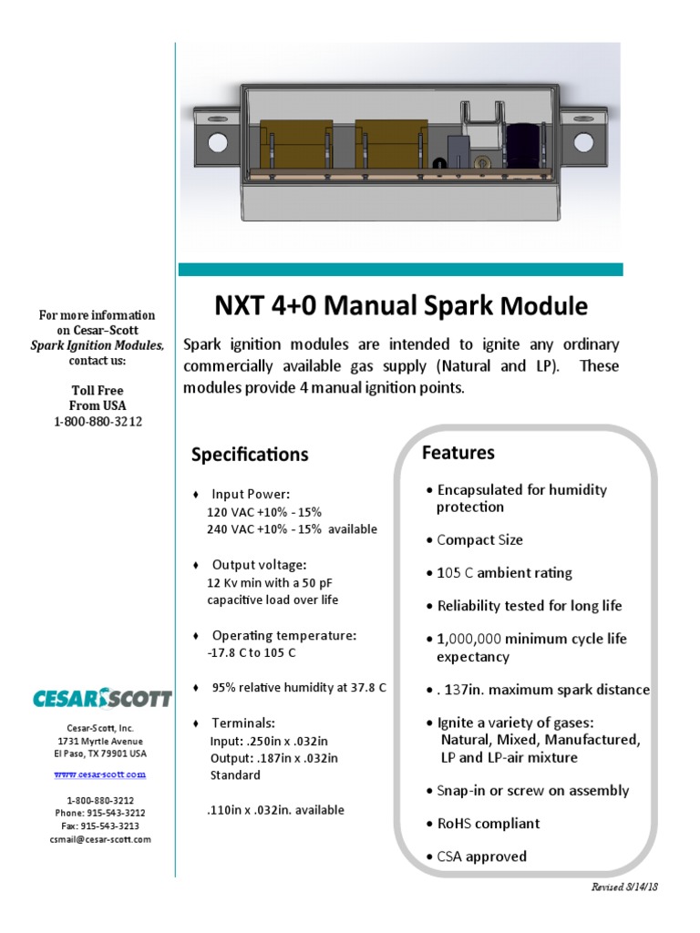 NXT 4+0 Manual Spark: Specifications Features | PDF | Ignition System ...