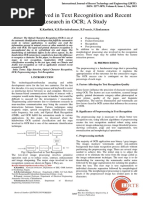 Steps Involved in Text Recognition and Recent Research in OCR A Study