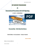 LC Opening and Export Session