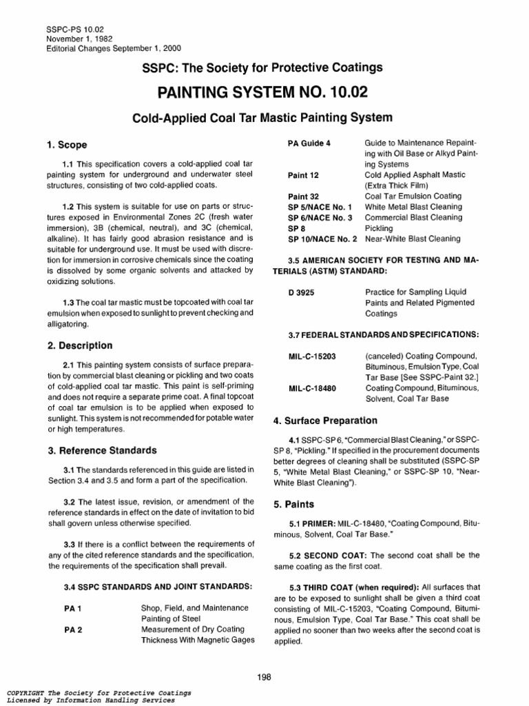 Painting System No.: SSPC: The Society For Protective Coatings | PDF ...