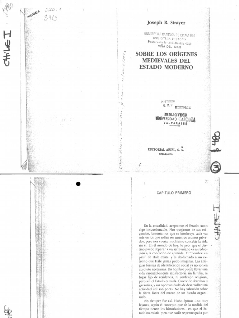 Strayer Joseph Sobre Los Origenes Medievales Del Estado Moderno | PDF