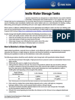 Disinfection of Onsite Water Storage Tanks: Health Fact Sheet