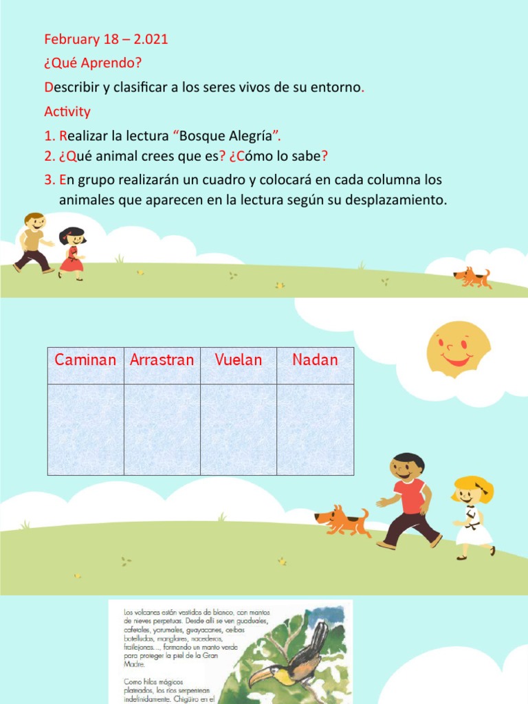 Clasificación de Animales por Desplazamiento | PDF