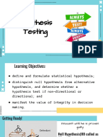 Lesson Hypothesis Testing