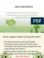 Bahasa Indonesia: 3.1 Menyimpulkan Informasi Berdasarkan Teks Laporan Hasil Pengamatan Yang Di Dengar Dan Dibaca