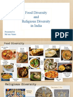 Food Diversity and Religious Diversity in India: Presented To: Ma'am Venus Presented By: Pratham Singh Vi - F