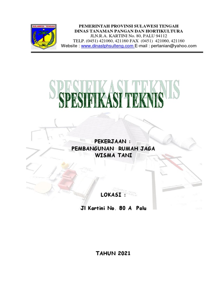Spesifkskak Dan Rk3 Pembangunan Rumah Penjaga Wisma Tani Dan Tpa Pdf