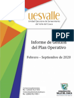 Informe de Gestion Plan Operativo Tercer Trimestre de 2020