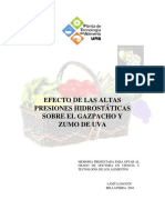 Efecto de Las Altas Presiones Hidrostáticas Sobre El Zumo de Uva