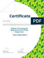 Online teaching certificate for English teachers