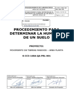 Procedimiento para Determinar La Humedad de Un Suelo: Proyecto