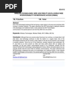 EC-0113 Wireless Technologies, Wire Less Fidelity (Wi-Fi) & World Wide Interoperability For Microwave Access (Wimax) Mr. P.Goutham .Mr. Vishal