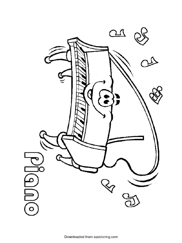 Coloring Page Piano | PDF