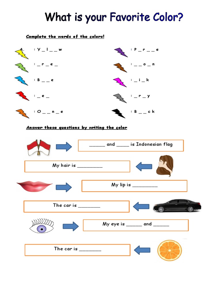 What Is Your Favorite Color | PDF | Career & Growth | Language Arts ...