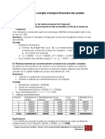 Exercices Corrigés D'analyse Financière Des Projets d'InvestissementfinNouveau (2) Document Microsoft Office Word