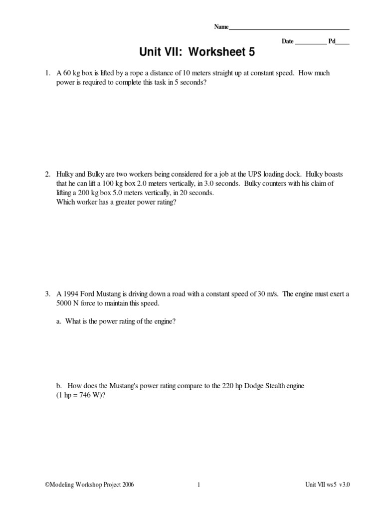 Unit VII: Worksheet 5: Name Date PD | PDF