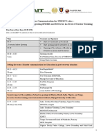 Disaster Communication Webinar Time Schedule - For Participant