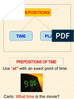 Prepositions: Time Place