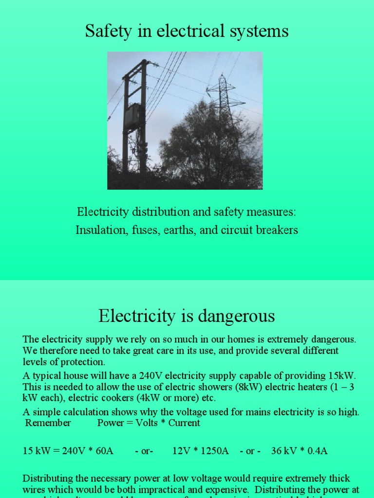 Safety in Electrical Systems | PDF | Fuse (Electrical) | Insulator ...