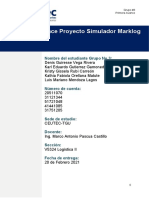 Tarea 5.2 - Simulador Marklog - Primer Avance Proyecto Simulador Marklog - Grupo No - 3