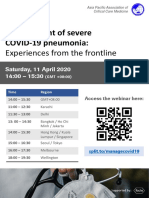 Management of severe COVID-19 pneumonia webinar flyer - with Prodia