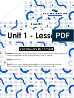 I° medio_lesson 1 Vocabulary in context
