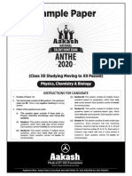 ANTHE2020 - Med - RM - (XII Studying Moving To XII Passed) - Sample Paper