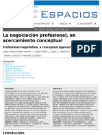 La Negociación Profesional, Un Acercamiento Conceptual: Professional Negotiation, A Conceptual Approach