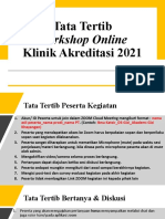 Tata Tertib Workshop Online Klinik Akreditasi 2021