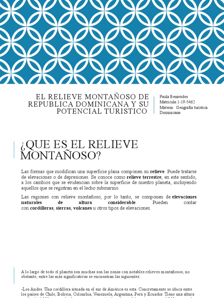 El Relieve Montañoso de Republica Dominicana | PDF | Montañas | Terreno