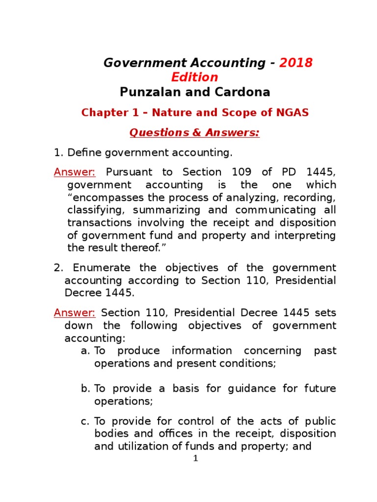 Government Accounting 2018 Questions Answers | PDF | Financial Statement | Bookkeeping