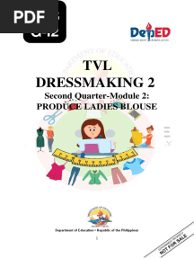 TVL SHS DRESSMAKING 12 Q2 Module 2 PREPARE AND CUT MATERIALS FOR LADIES BLOUSE