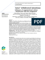 Expatriates ' Withdrawal Intentions: The Influence of Organizational Culture and Satisfaction With The Assignment