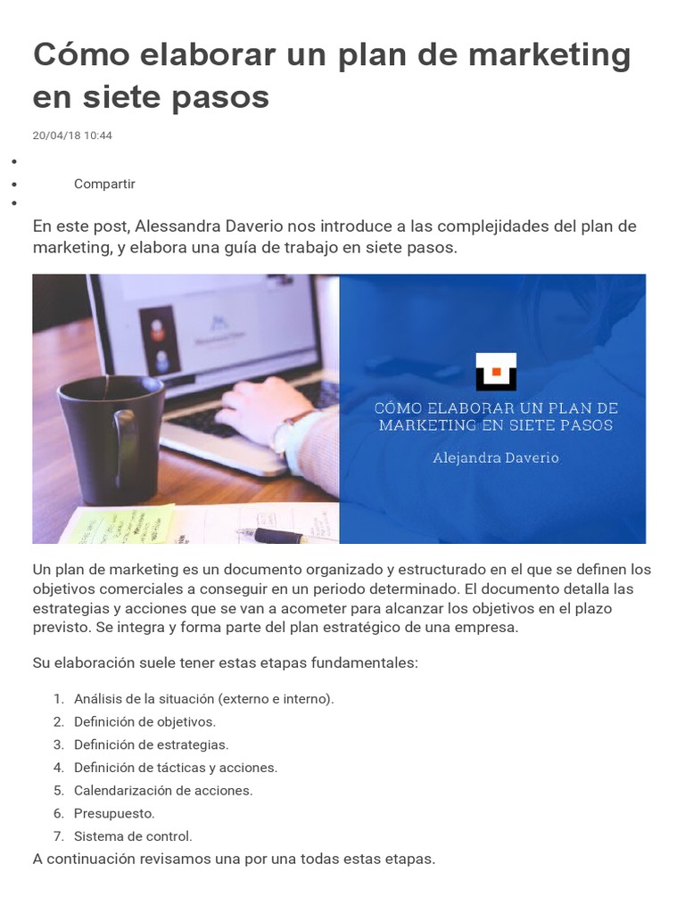 Plan de Marketing en 7 Pasos | PDF | Análisis FODA | Marketing