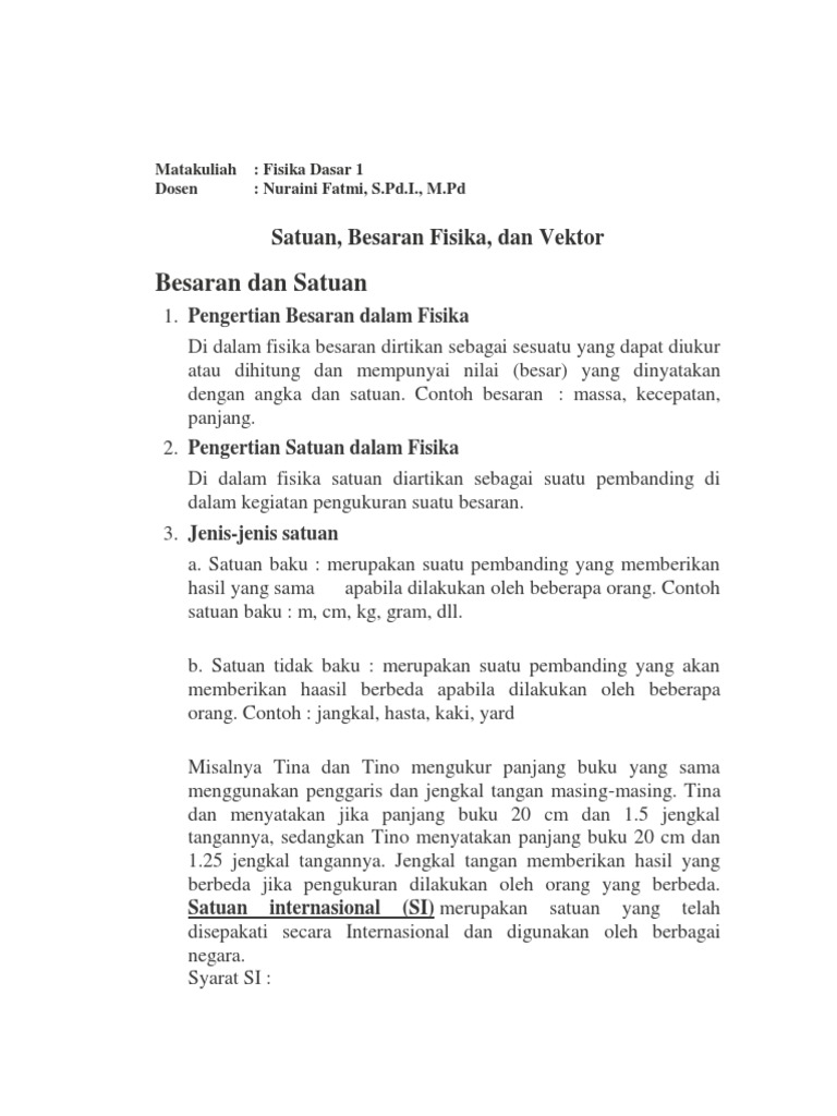 Vektor dalam Fisika Dasar 1 | PDF | Metode & Bahan Ajar