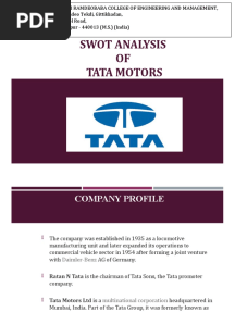 SWOT Analysis of Tata Motors
