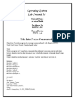 Operating System Lab Journal 14: Title: Inter Process Communication