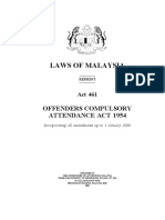 Laws of Malaysia: Offenders Compulsory Attendance Act 1954